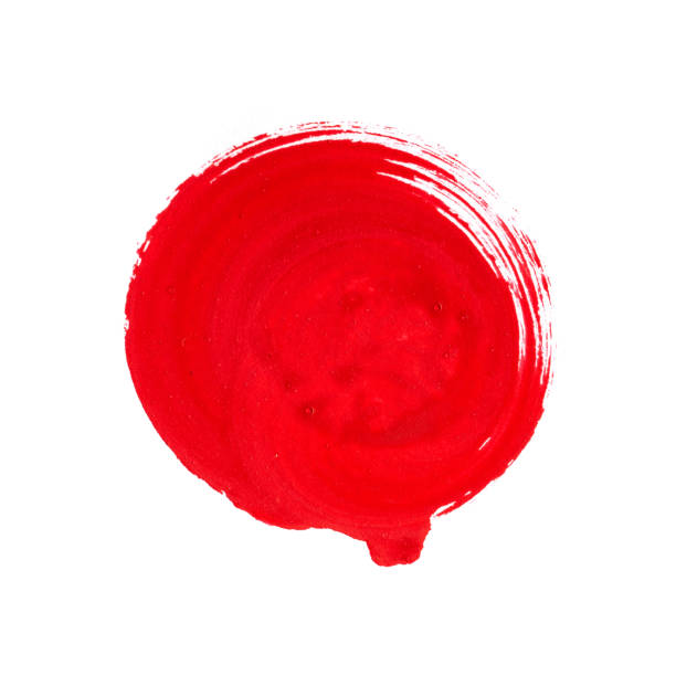 istock Red watercolor set on white background 1255538921