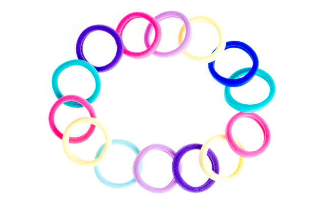 istock Colored accessories, hair ties, isolated on white. 1255540446