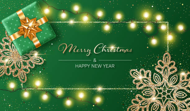 weihnachten neujahr design - christmas gold green backgrounds stock-grafiken, -clipart, -cartoons und -symbole
