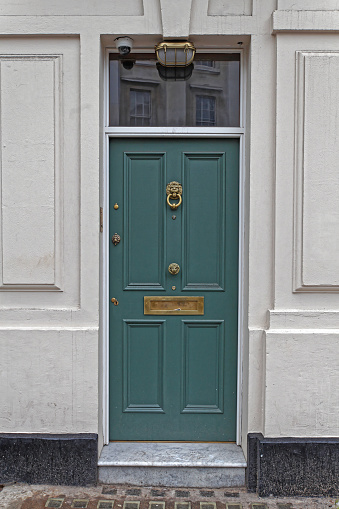Green Entrance Door at Residential House in London