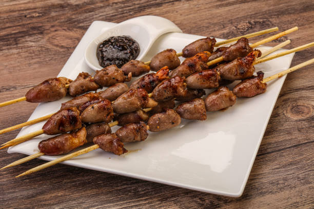 istock Asian cuisine - chicken hearts skewer 1255550163