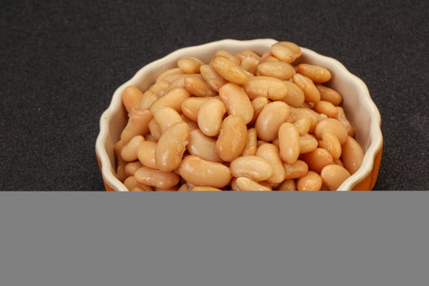 Vegan cuisine White beans kidney in the bowl