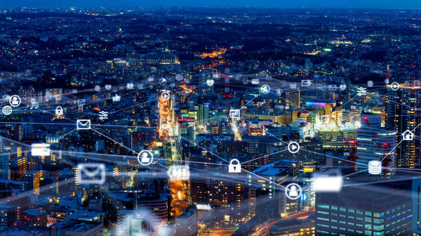 istock Smart city and communication network concept. 5G. LPWA (Low Power Wide Area). Wireless communication. 1255556721