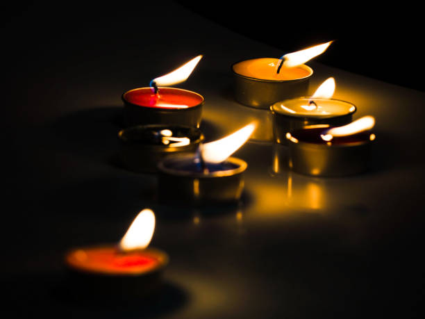 istock Light of scented candles 1255556858