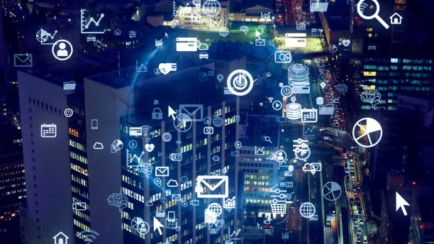 istock Smart city and communication network concept. 5G. LPWA (Low Power Wide Area). Wireless communication. 1255556986