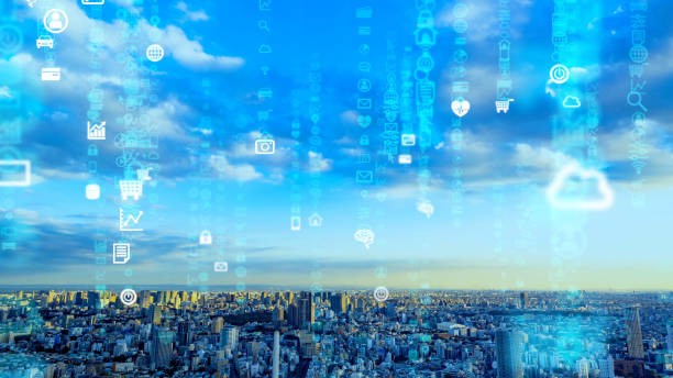 istock Smart city and communication network concept. 5G. IoT (Internet of Things). Telecommunication. 1255556992