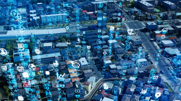 istock Smart city and communication network concept. 5G. LPWA (Low Power Wide Area). Wireless communication. 1255557148