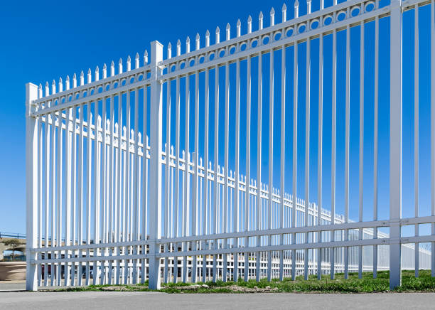 istock white metal fence 1255557190