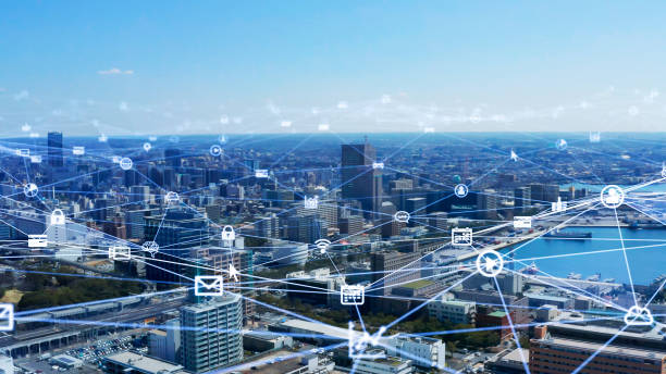 istock Smart city and communication network concept. 5G. LPWA (Low Power Wide Area). Wireless communication. 1255558130