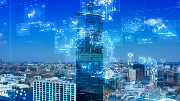 istock Smart city and communication network concept. 5G. IoT (Internet of Things). Telecommunication. 1255558332