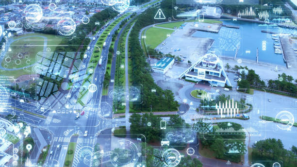 istock Smart city and communication network concept. 5G. IoT (Internet of Things). Telecommunication. 1255558372