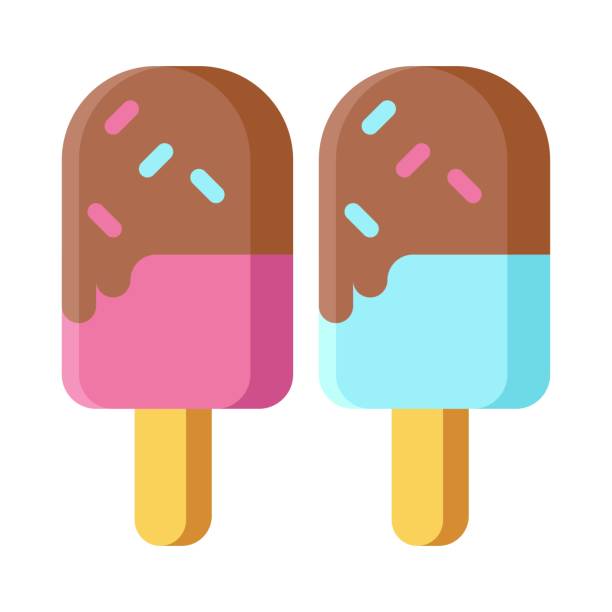 Birthday Or New Born Baby Related Kulfi Or Ice Cream Toping With Chocolate  Vectors In Flat Style Stock Illustration - Download Image Now - iStock