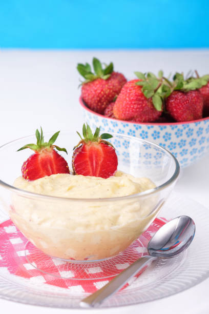 istock French vanilla dessert Pastry Cream with strawberries 1255563407