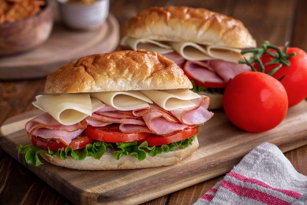 skinka och ost sandwich - cheese sandwich bildbanksfoton och bilder
