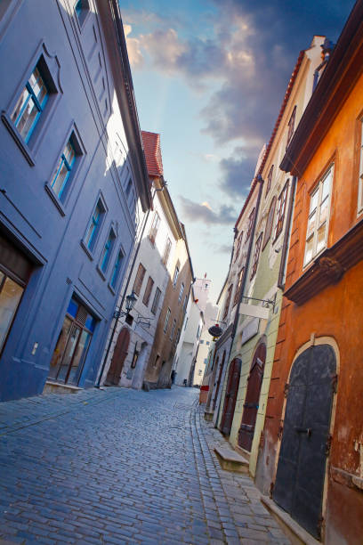 istock Empty street in Cesky Krumlov 1255567776
