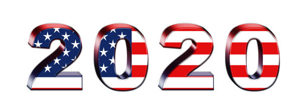 istock USA presidential election 2020 american vote, horizontal banner design on white background. Illustration. 1255567985