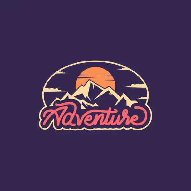 Vector illustration of Stylish Outdoor Adventure Badge Brand Identity Logo Template