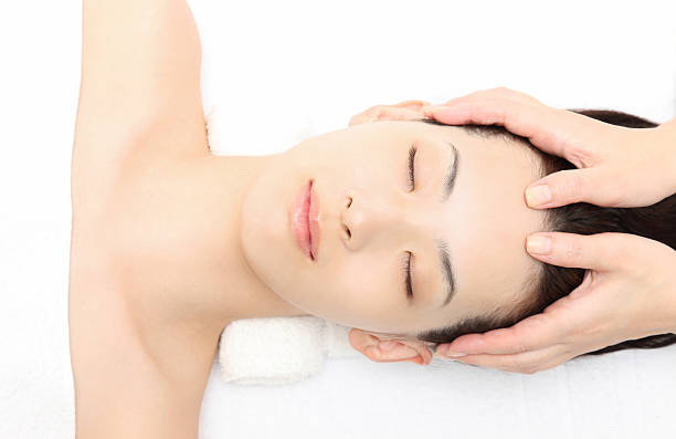 Head massage stock photo