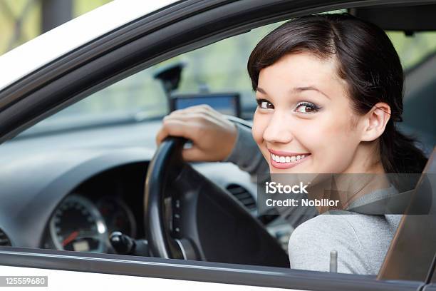 Pretty Girl In A Car Stock Photo - Download Image Now - Driving, Car, Teenage Girls