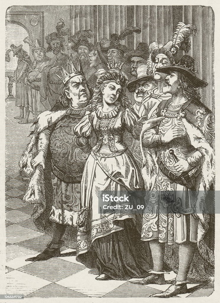 Thrushbeard mit King-Size-Bett - Lizenzfrei Apfelsorte King Stock-Illustration