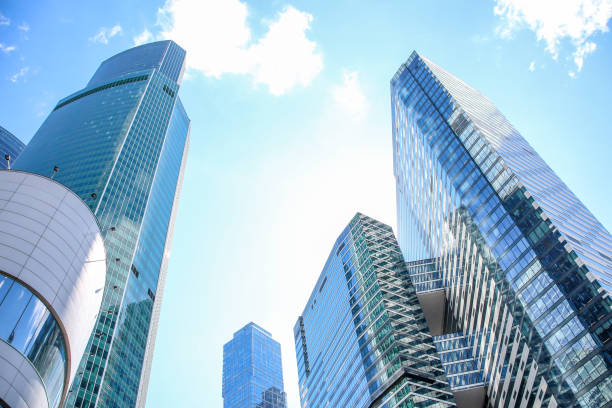 istock Low angle view of skyscrapers 1255614381