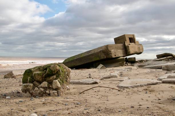 istock Ruins of sea defences 1255617324