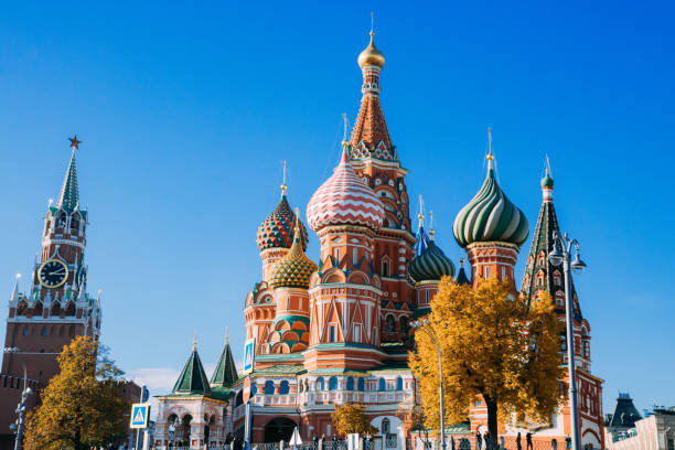 istock Kremlin wall and Spasskaya tower in autumn afternoon 1255619142