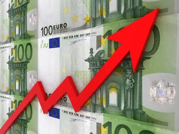 Photo of Euro money finance growth chart graph