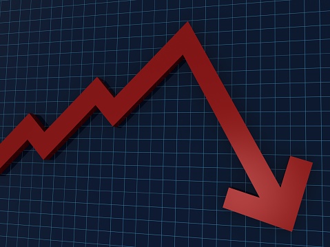 Finance crisis falling graph risk recession