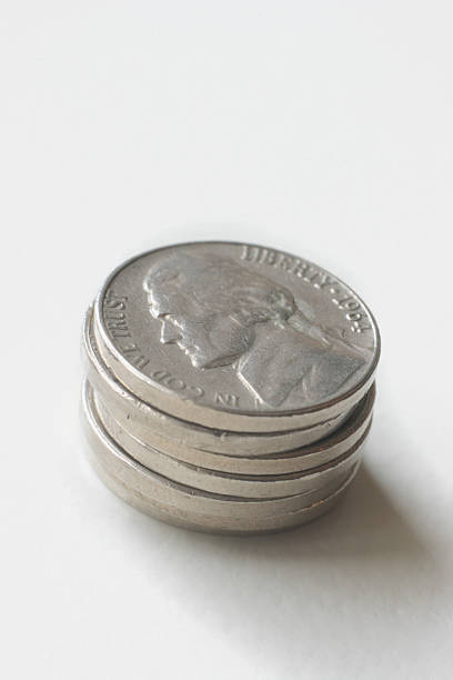 istock Stack of U.S Nickels - Close Up 125562678
