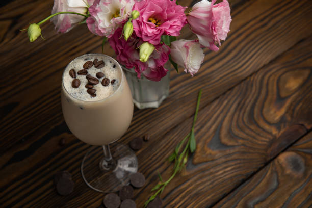 istock Coffee drink frappe. On wooden table. 1255627838