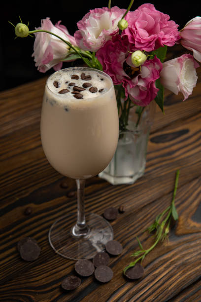 istock Coffee drink frappe. On wooden table. 1255627890