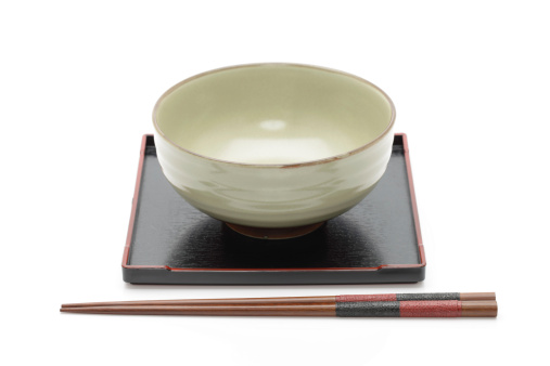 Traditional tableware of Japan, chopsticks and tray