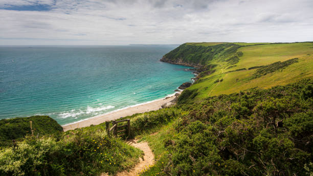 istock Lantivet Beach, Cornwall South Coast, Summer view North 1255631369