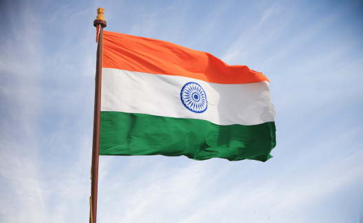 tricolors of the republic indian national flag with the ashoka chakra at the centre