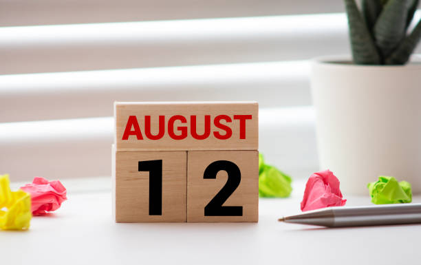 istock August 12, Cover natural Calendar, Appointment Date design. 1255642800