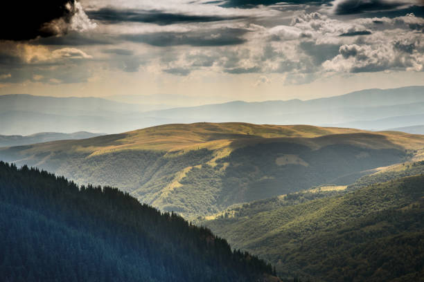 istock Mountain plateau with meadows and pastures 1255644872