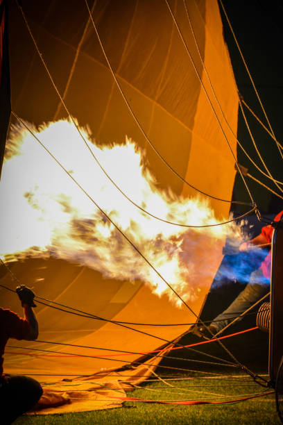 Filling A Hot Air Balloon stock photo