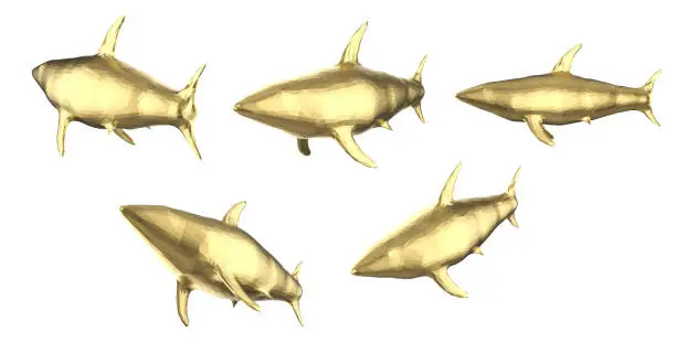 Photo of Set of polygonal sharks