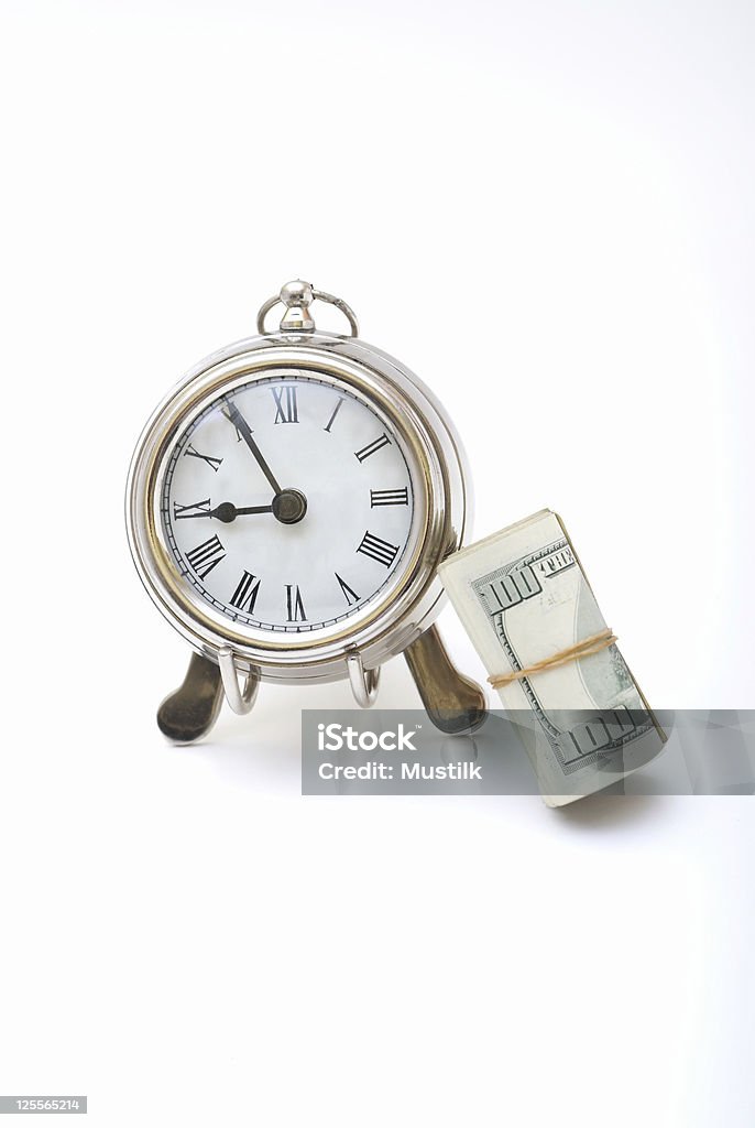 O dinheiro e o relógio - Royalty-free Conceito Foto de stock