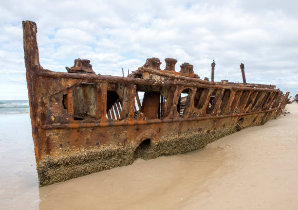istock The rusting wreck of the ship  Maheno. 1255654489