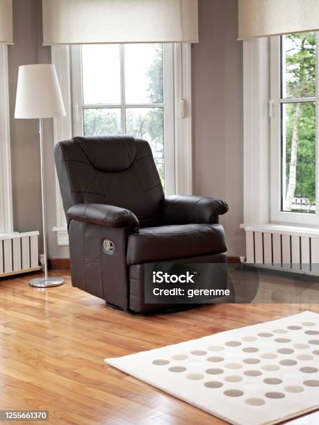 Recliner Stock Photo - Download Image Now - Reclining Chair, Leather, Living Room
