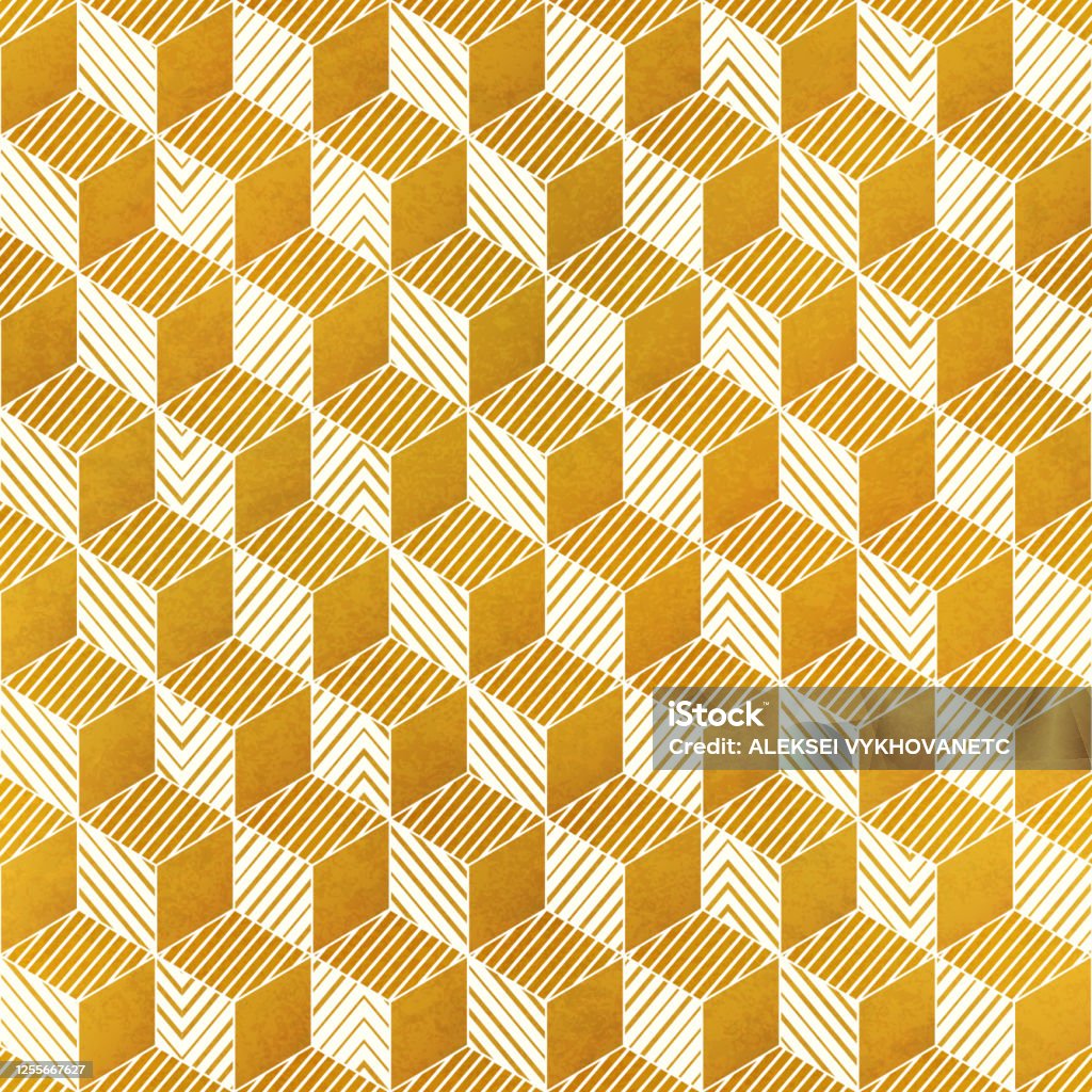 Yellowing Pattern Yellow Color Geometric Seamless Pattern Stock Illustration - Download ...