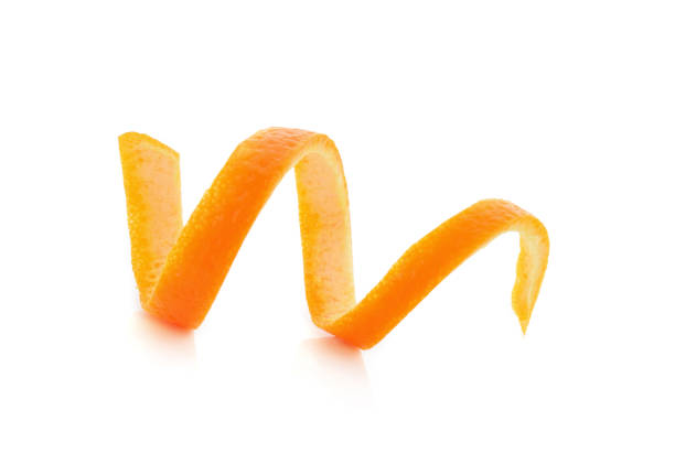 Fresh orange twist on white background