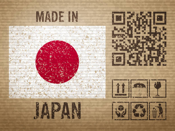 ilustraciones, imágenes clip art, dibujos animados e iconos de stock de cartón fabricado en japón - made in japan