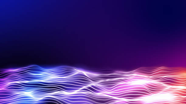 istock Electric power light energy line wave, big cloud data online digital world technology background, 3D futuristic iot neon vibrant light abstract cyber space 1255679232