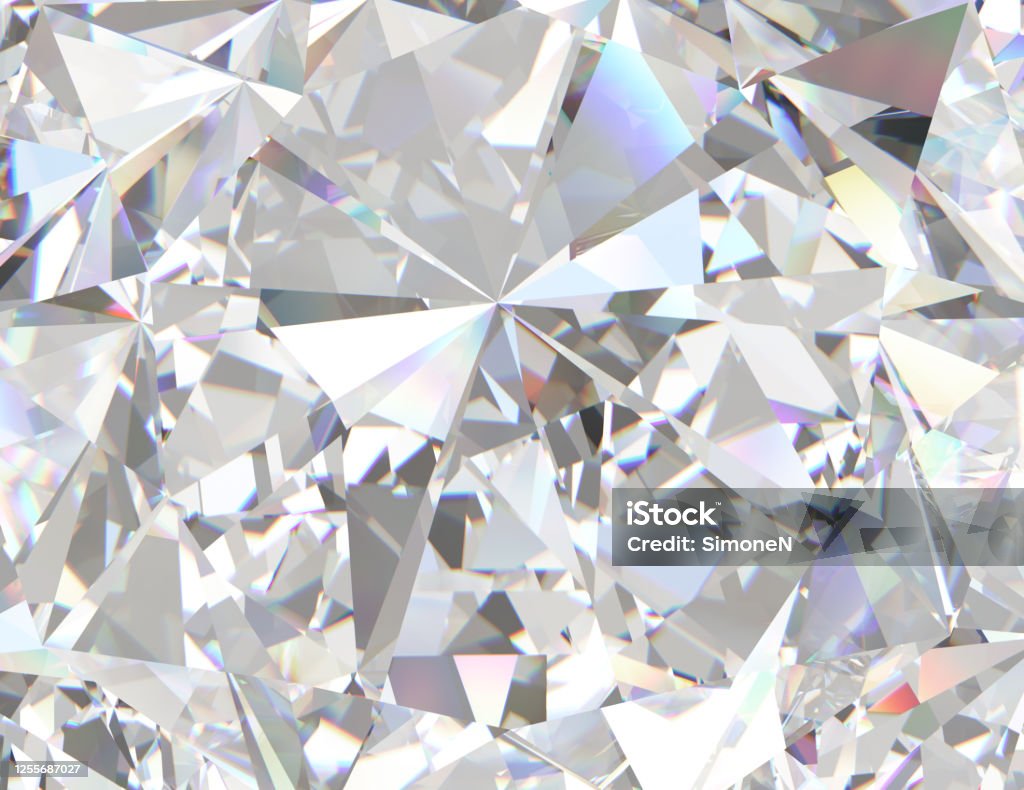 Gemstone or diamond texture close-up. Gemstone or diamond texture close-up. 3d illustration Diamond - Gemstone Stock Photo