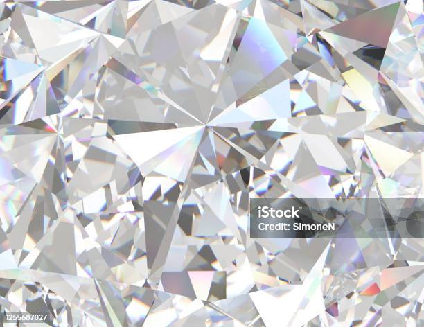 Gemstone Or Diamond Texture Closeup Stock Photo - Download Image Now - Diamond - Gemstone, Textured, Crystal