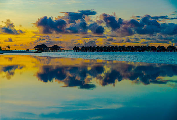 istock Sunset of maldives beach 1255687840