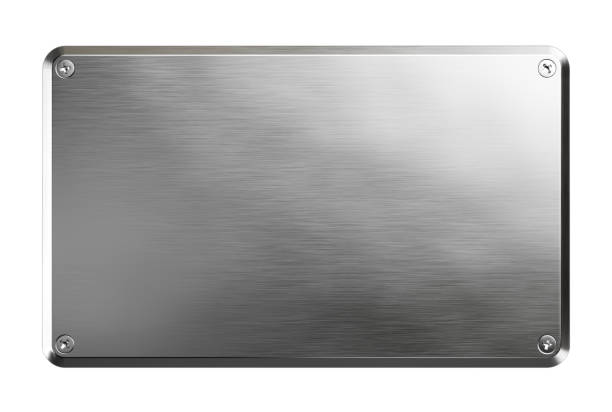 istock Empty steel plate. Isolated, clipping path included. 3d illustration 1255689316